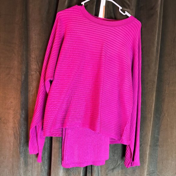 Pink Rose Ribbed Two piece pink set - Picture 1 of 5
